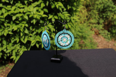 Zulu Beaded Dangle Earrings - Intricate Design