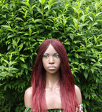 Micro 'Million' Braid Wig with lace parting (Black, Burgundy and Honey Gold)
