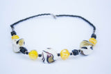 Glass and beads multicoloured necklace and earring set