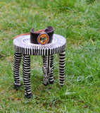 Leather Bracelet with Maasai beads in circular pattern.