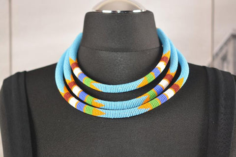 Beaded Necklace - Summer colours