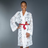 Bridesmaids Dressing Robes made with Satin Ankara Print Fabric