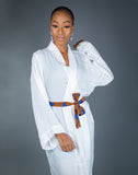 Bridesmaids Dressing Robes made with Silk Ankara Print Fabric