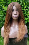 Micro 'Million' Braid Wig with lace parting (Black, Burgundy and Honey Gold)