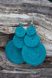 Colourful Threaded  and Beaded Earrings