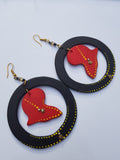 Afrocentric handmade wooden earrings: various colours