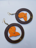 Afrocentric handmade wooden earrings: various colours