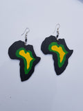 Afrocentric handmade wooden earrings: various colours