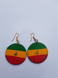 Afrocentric handmade wooden earrings: various colours