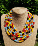 Stunning Multicoloured Glass Crystal Beads Set (Necklace/Earrings/Bracelet)