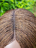 Micro 'Million' Braid Wig with lace parting (Black, Burgundy and Honey Gold)