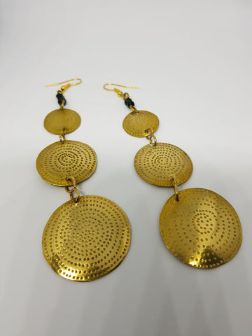 Gold Brass Handmade Earrings