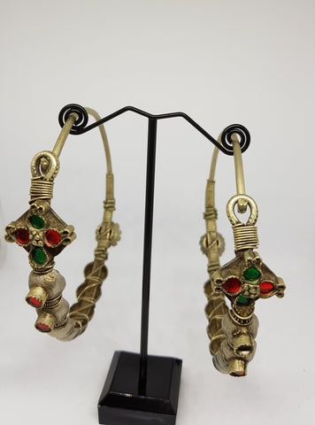 Antique Kashmiri Hoop Earrings
