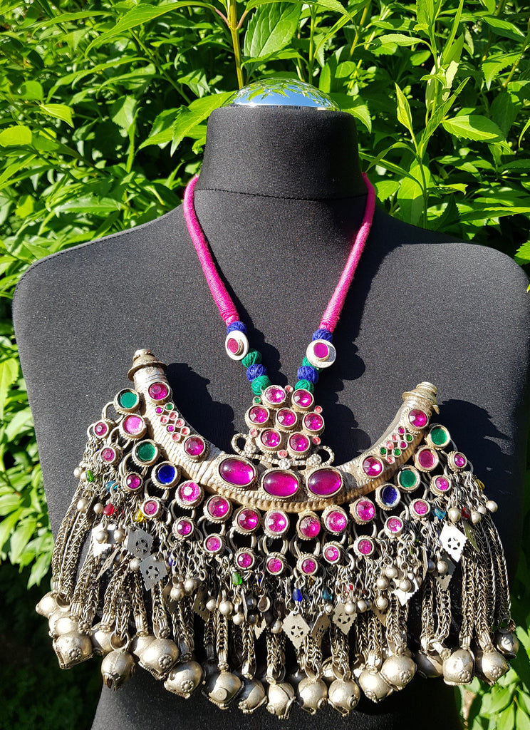 Vintage Afghan Tassel Statement Necklace