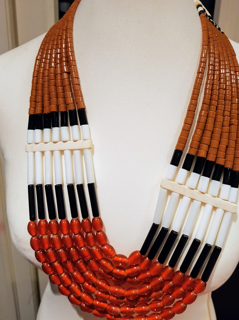 Statement Beaded Necklaces made in Nagaland by the Phom Tribe.