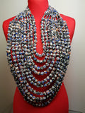 Kalamkari Fabric Multilayered Necklace: Asian-Fusion Collection