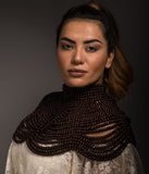 Queen Nandi Collection - Shoulder Jewellery made with wooden beads - Chocolate Brown