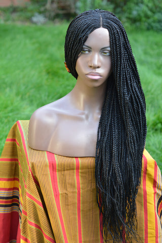 Ghana Weave Braided Wig - Black  (30 inches)