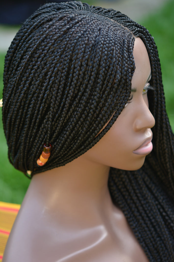 Ghana Weave Braided Wig - Black  (30 inches)