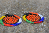 Zulu Beaded Dangle Earrings - handmade