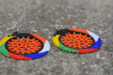 Zulu Beaded Dangle Earrings - handmade