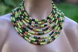 Stunning Multicoloured Glass Crystal Beads Set (Necklace/Earrings/Bracelet)