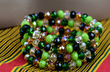 Stunning Multicoloured Glass Crystal Beads Set (Necklace/Earrings/Bracelet)
