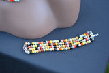 Stunning Multicoloured Glass Crystal Beads Set (Necklace/Earrings/Bracelet)