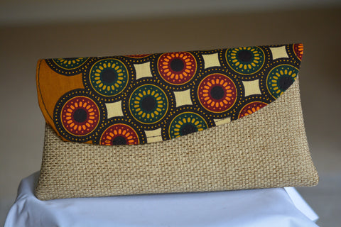 Dashiki woven clutch purse