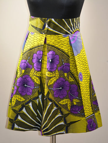 Pleated Skirt made with Ankara Print Fabric