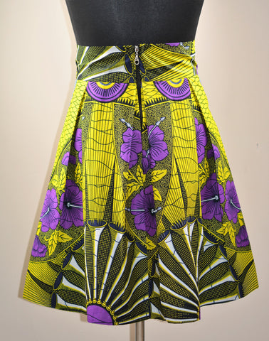 Pleated Skirt made with Ankara Print Fabric