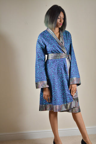 Kimono Midi Dress made with Ankara Fabric (Custom Orders)