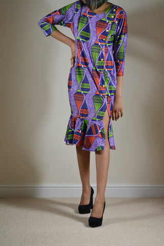 Summer Dress made with Jersey Ankara Print Fabric