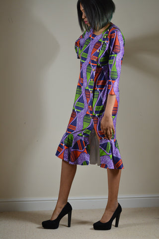 Summer Dress made with Jersey Ankara Print Fabric