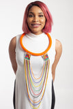 Zulu Hoop and Layered Necklace with Earrings Set- Five colours