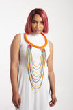 Zulu Hoop and Layered Necklace with Earrings Set- Five colours