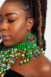 Large Beaded Earrings - Round and Layered drop (various colours)