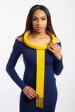 Isigolwani (neck ring) with beaded tie necklace (Torso length) - Monochrome and Plain colours