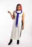 Isigolwani (neck ring) with beaded tie necklace (Torso length) - Monochrome and Plain colours