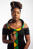 Isigolwani Neck Ring and Hoop - Black/Yellow/ Green)