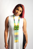 Multicoloured and Country Flag Colours Ndebele Tie Necklace