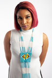 Multicoloured and Country Flag Colours Ndebele Tie Necklace