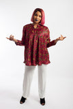 Satin Ankara / Satin Adire (Tie & Dye) and Chiffon Ankara Blouse