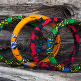 Wooden bangles made with ankara fabric