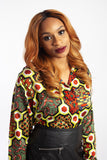 Satin Ankara / Satin Adire (Tie & Dye) and Chiffon Ankara Blouse