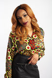 Satin Ankara / Satin Adire (Tie & Dye) and Chiffon Ankara Blouse