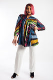 Satin Ankara / Satin Adire (Tie & Dye) and Chiffon Ankara Blouse