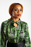 Satin Ankara / Satin Adire (Tie & Dye) and Chiffon Ankara Blouse