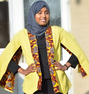 Ankara cape blazer deals