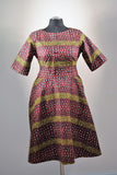 Midi Flared Ankara Dress embellished with rhinestone.